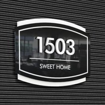 카시드 입체숫자 호실판 노노 기본 호수판 숫자판 도어사인 호실표지판 방호수 룸넘버 현관문 아파트 빌라 원룸 오피스텔 호텔 모텔 고시원, 검정바탕+백색숫자(4자)