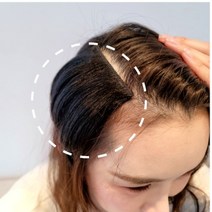 여자 헤어 피스 옆머리 볼륨 부분 탈모 가발 헤어뽕, 5cm, 다크브라운