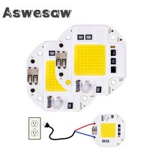높은 전력 50W 70W 100W COB LED 칩 220V 110V 스포트 라이트 투광 조명 무료 다이오드 스마트 IC 필요 없음 드라이버, 220V_웜 화이트 | 100 W, 1개