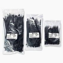 케이블타이 나일론 대100개+중100개+소100개 1세트 블랙 화이트, 흰색