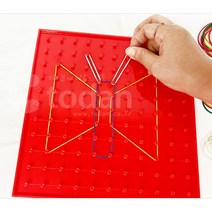 [대진교육] 양면 지오보드 11핀 대 고무줄 포함, 노랑(원형핀)