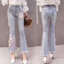 엘리샤 플라워부츠컷청바지(~2XL)8953