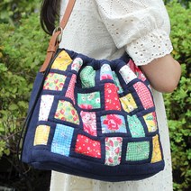 퀼트패키지 피드색 스퀘어 조리개 가방 반제품 퀼트 프랑스자수, 퀼트패키지 - 피드색 스퀘어 조리개 가방