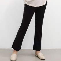 봄 가을 임산부 복대형 뒷밴딩 스판 핀턱 나팔 부츠컷 팬츠 바지 임부복 블랙 L/XL