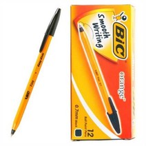 BIC)오렌지볼펜(0.7mm_FINE 흑 12개입), 검정