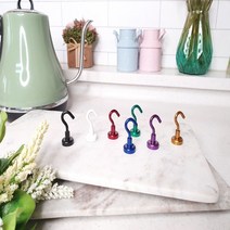 [모비딕컴퍼니] 넥타이걸이 목도리정리 앞치마걸이 가방걸이 초강력자석고리 현관문걸이, 잇★ 마스크걸이 열쇠걸이 소품걸이 컬러 고리형 자석, 잇★ 3.레드