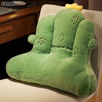 DFMEI 사무실 쿠션 의자 허리 쿠션 거실 시트 등받이 침대 쿠션 허리 쿠션 소파 쿠션, [대형] 60*50cm, 선인장 크라운【토끼털 모조품단독 허리받이】