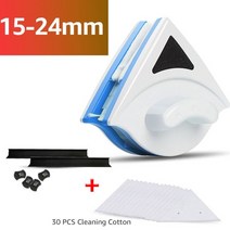 유리 청소 브러시 ​​두께 5-30mm 단일이중 자기 창 클리너 자석 가정용 높은 큰 유리 와이퍼, 15 24mm 면 포함