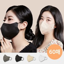 프로텍트보이 호프리미엄 국내산 KF80 황사 미세먼지 대형 새부리형 컬러 숨쉬기 편한 가벼운 마스크 블랙 화이트 그레이 베이지 60매, [프리미엄] KF80 블랙 30매+베이지 30매