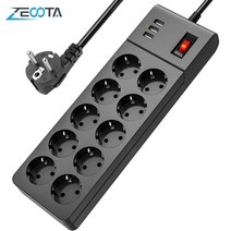 틈새멀티탭 PDU 다중 소켓 10 웨이 슬롯 플러그 전기 콘센트 3 usb 충전 포트, 나는 플러그
