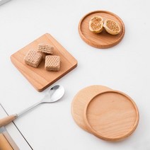 티코스터 원목 컵받침 컵받침대 유리컵받침 차 우드코스터 나무받침, 3 티코스터 사각