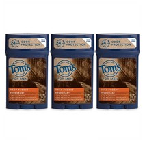 Toms of Maine 탐스 Mens Long Lasting Wide Stick Deodorant 남자 데오드란트 딥 포레스트 2.25oz(64g) 3팩, 1개, 1ml