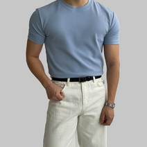 남자 구김없는 가벼운 리버플 반팔 티셔츠 남성 머슬핏 반팔티 남자다잉