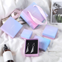 KD 쥬얼리 선물포장 상자 귀걸이 목걸이 반지 케이스, 블루핑크가방(11 x 12 x 6 cm), 1개