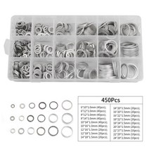 가스켓 와셔 알루미늄 플랫 금속 모듬 씰링 링 세트 박스450 피스, 03 450PCS