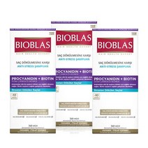 BIOBLAS Biotin + Procyanidin Anti-stress Shampoo 1080ml(360ml*3개) 비오틴 스트레스성 탈모 두피관리샴푸, 3개, 360ml