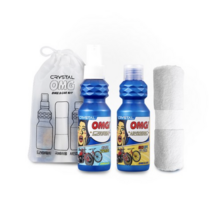 불스원 크리스탈 OMG 바이크 앤 카 세정 드라이워시 150ml + 흠집 제거 샤인 컴파운드 150ml + 극세사 융 + 전용 파우치 세트, 3세트