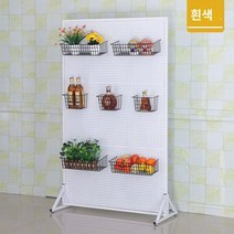 화이트 높이120 너비80 타공 파티션 스탠드선반 철제가림막, 단품