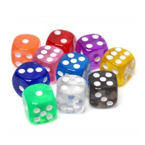 컬러 주사위 보드게임 미니 게임 놀이용 아크릴 1pcs, 엘로우CM004562