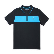 캉골 컷 앤 소우 반팔카라티 Black Blue Combo