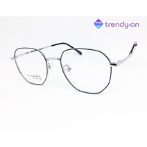 트랜디온 블랙/실버 베타티타늄 투톤 안경테 다각형 863O4