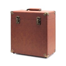 [레코드 스카우트]12인치 LP수납 엘피보관함 하드케이스 덮개 분리형 레코드가방 바이닐, 브라운