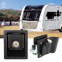 카라반 도어락 캠핑카 잠금장치 캐러밴 출입문 입구 안전 방문 열쇠 자물쇠, 블랙