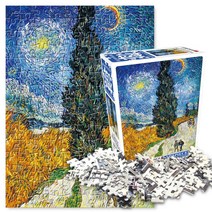 학산문화사 명화 직소퍼즐 150pcs 사이프러스나무와 별이 있는길, 150피스, 혼합