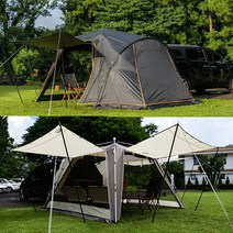 차박 텐트 오토듀얼팔레스 AL 알루미늄 무게수납축소 확장플라이함께 구매시 캠매트증정, 블랙
