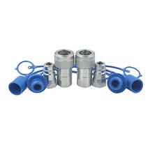 Undercarriage 2세트 0.6cm(1/4인치) Ag ISO5675 탄소강 유압 퀵 디스커넥트 커플링/커플러 포펫 밸브 파이오니어 타입 세트 더스트 캡 포함