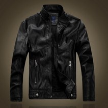 바이크 패션 재킷 따뜻한 겨울 가죽 자켓 Lente Mannen Opstaande Kraag Pu Leder Jas Imitatie Lederen Lederen Jas Plus, 검은 색, M