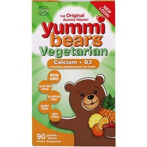 Hero Nutritional Products 히어로 뉴트리셔널 프로덕트 야미 베어스 베지테리언 칼슘 비타민D3 90구미