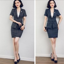 여성 여름 스커트 반팔 코트 세트 호텔 매니저 유니폼