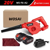 WOSAI-20V 정원 무선 송풍기 진공 청소 공기 먼지 제거 컴퓨터 수집기 손 작동 전동 공구, 20V WS-F6-A2