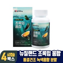 뉴질랜드 초록입홍합오일 캡슐 초록잎홍합 초록홍합 오일 1100mg, 4개, 60캡슐