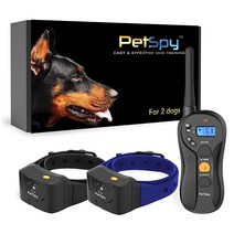 PetSpy P620 강아지 훈련 충격 목걸이 진동 전기 충격 경고음 충전식 및 방수 원격 트레이너 E칼라 4.563.5kg(10140파운드) 4414399723, Two Dogs