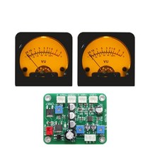 카오디오 레벨메타45mm VU 미터 스테레오 오디오 앰프 보드 레벨 표시기 백라이트 드라이버 조정 가능 2, 02 Yellow