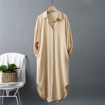 코발트 블루 셔츠 파란색 블라우스 남방 난방 Yitimoky 코튼과 리넨 빅 드레스 용 베이비 오버 사이즈 루즈 캐주얼 롱 화이트 미디