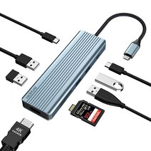 HOPDAY USB C 허브 9 in 1 - HDMI 듀얼 모니터 어댑터 4K HDMI 100W PD 충전 3.0/2.0 SD/TF 카드 리더기 맥북 프로/에어 델 서