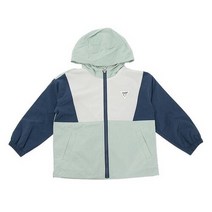 게스키즈 컬러 블록 야상 공용 민트 (네이비) 점퍼 G26KDJ030G6
