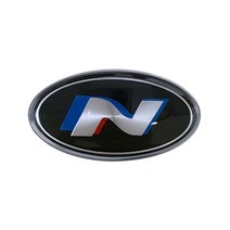 자동차 후면 트렁크 바디 사이드 엠블럼 커버 스티커 7.2x3.9cm 현대 Nline 소나타 엘란트라 I30 액센트, 06 Glossy Silver N