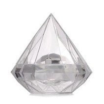 수납 박스5Pcs 투명 한 다이아몬드 모양 사탕 상자 분명 플라스틱 컨테이너 생일 웨딩 파티 장식 베이비 샤, 02 L 10x10cm