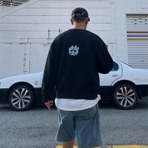 GLIDE 소프트 헤비쭈리 맨투맨 블랙 오버핏 HEAVY SWEATSHIRT BLACK