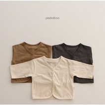 (베베-키즈)내추럴가디건 아기 100일 돌 베이비 피카부 실내복