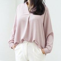 빅걸스토리 빅사이즈 여성 브이넥 루즈 비비안 박시블라우스