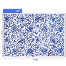 도자기전사지 전사지 제작 꽃무늬 1pc 도자기 점토 전송 용지 Underglaze 컬러 꽃 종이 Jingdezhen 파란색, 02 002