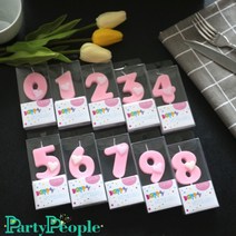 예쁜 하트숫자초(분홍 핑크) - 특이한 생일 축하 숫자 케이크 초 브라이덜 샤워 프로포즈, 1개, 핑크3