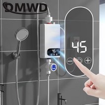미니냉온수기 DMWD-벽 장착 전기 탱크 없는 순간 온수기 욕실 난방 샤워 LED 디스플레이 6000W, 02 Shower use_03 영국 플러그