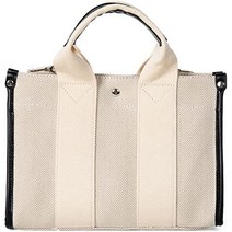 Sluxa 여성 와이드 스트랩 캔버스 백 베이직 대용량 토트백 여성 숄더 토트백 스트라이프 쇼핑백 캐주얼