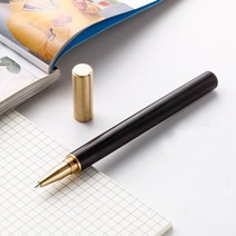 고품질 빈티지 우드 바디 볼펜 볼펜 황동 볼 롤러 펜 금속 캡 사무실 서명 펜 남성용 선물, 검은색, 검은 나무
